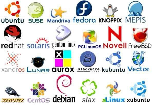 Image that shows various Linux distributions available and are in use.